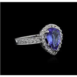 1.48ct Tanzanite and Diamond Ring - 14KT White Gold