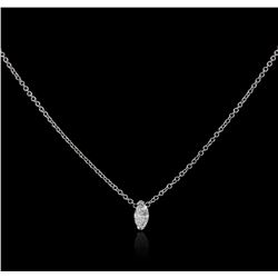 14KT White Gold 0.22ct Diamond Solitaire Necklace