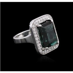 14KT White Gold 11.30ct Tourmaline and Diamond Ring