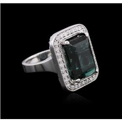 14KT White Gold 11.30ct Tourmaline and Diamond Ring