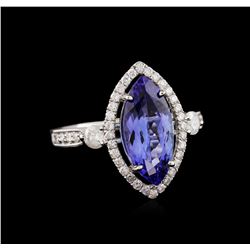 14KT White Gold 2.78ct Tanzanite and Diamond Ring