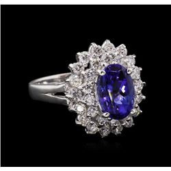 2.43ct Tanzanite and Diamond Ring - 14KT White Gold