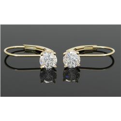 1.00ctw Diamond Earrings - 14KT Yellow Gold