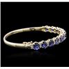 Image 2 : 14KT Yellow Gold 11.10ctw Sapphire and Diamond Bracelet