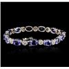Image 2 : 14KT White Gold 17.16ctw Tanzanite and Diamond Bracelet