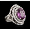 Image 1 : 18KT White Gold 10.80ct Spinel and Diamond Ring