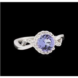 1.31ct Tanzanite and Diamond Ring - 14KT White Gold