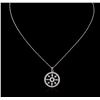 Image 2 : 14KT White Gold 0.54ctw Diamond Pendant With Chain