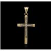 Image 1 : 14KT Yellow Gold 0.18ctw Diamond Cross Pendant