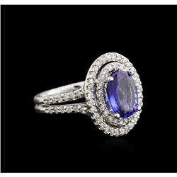 2.22ct Tanzanite and Diamond Ring - 14KT White Gold