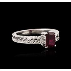 14KT White Gold 1.05ct Ruby and Diamond Ring