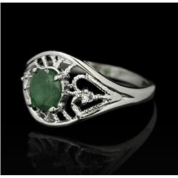 SILVER 0.41ct Emerald and Topaz Ring