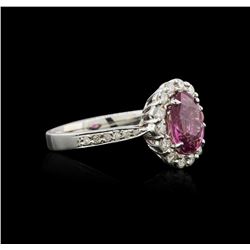 18KT White Gold 2.25ct Pink Sapphire and Diamond Ring