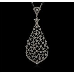 1.11ctw Diamond Pendant With Chain - 14KT White Gold