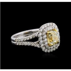 14KT White Gold 2.78ctw Fancy Yellow Diamond Ring