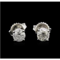 1.26ctw Diamond Stud Earrings - 14KT White Gold