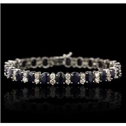 14KT White Gold 18.96ctw Sapphire and Diamond Bracelet