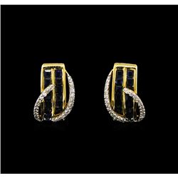 2.27ctw Sapphire and Diamond Earrings - 14KT Yellow Gold