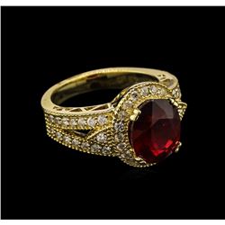 5.03ct Ruby and Diamond Ring - 14KT Yellow Gold