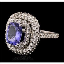 14KT White Gold 3.26ct Tanzanite and Diamond Ring