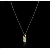 Image 2 : 14KT Yellow Gold 2.31ct Opal and Diamond Pendant With Chain