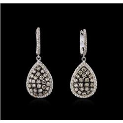 2.68ctw Fancy Brown Diamond Earrings - 14KT White Gold