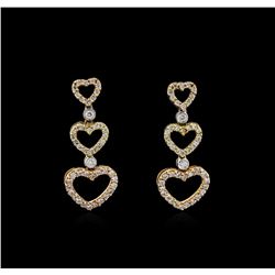 1.33ctw Diamond Earrings - 18KT Two-Tone Gold