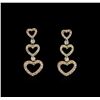 Image 1 : 1.33ctw Diamond Earrings - 18KT Two-Tone Gold