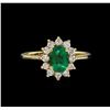 Image 2 : 0.80ct Emerald and Diamond Ring - 18KT Yellow Gold