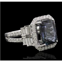 18KT White Gold 4.68ct Tanzanite and Diamond Ring