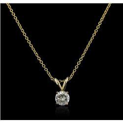 14KT Yellow Gold 0.40ct Diamond Pendant With Chain