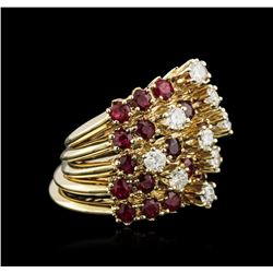 14KT Yellow Gold 5.98ctw Ruby and Diamond Ring