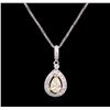 Image 1 : 1.49ctw Yellow Diamond Pendant With Chain - 14KT White Gold