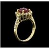 Image 3 : 2.52ct Ruby and Diamond Ring - 14KT Yellow Gold