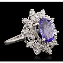 14KT White Gold 3.07ct Tanzanite and Diamond Ring