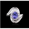 Image 2 : 14KT White Gold 1.91ct Tanzanite and Diamond Ring