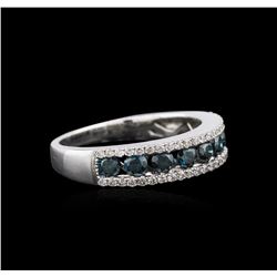 14KT White Gold 1.02ctw Blue Diamond Ring