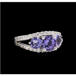 1.88ctw Tanzanite and Diamond Ring - 14KT White Gold