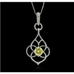 14-18KT White Gold 1.46ctw Diamond Pendant With Chain