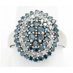 2.00ctw Blue and White Diamond Ring - 10KT White Gold