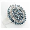 Image 2 : 2.00ctw Blue and White Diamond Ring - 10KT White Gold
