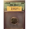 Image 1 : 1954D PCGS MS67 90% silver dime