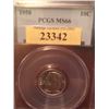 Image 1 : 1958 PCGS MS66 90% silver dime