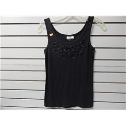 Ladies Sm Lady Hathaway Sequined pattern Black tank top