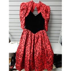Red with Black bodice formal dress