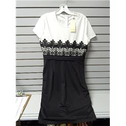 Hua Mei Black /white dress with lace