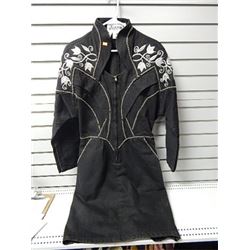 Sz 10 Jazzino Black denim dress with silver detail