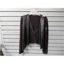Med Dex long sleeve brown sweater leather front