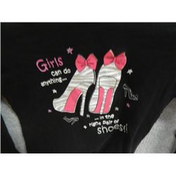 PINK/BLACK "GIRLS CAN DO...." TOP - GEORGE - SZ 14 LIKE NEW