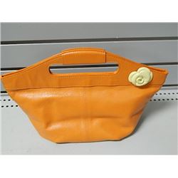 orange with yellow flower handbag
